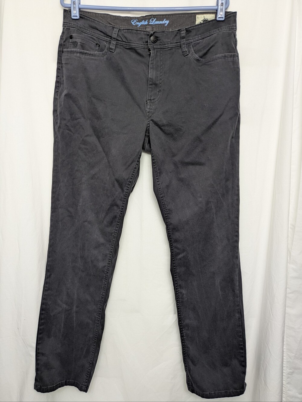 English Laundry Men's Slim Straight Charcoal Jeans